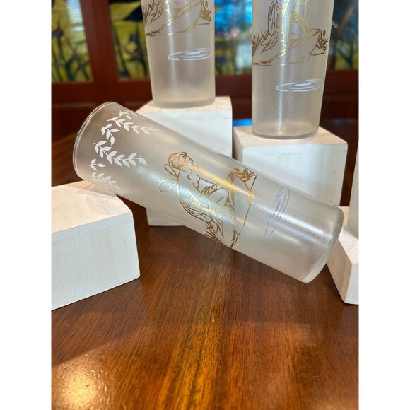 Vintage Libbey Frosted Pixie Nymph Fairy Tom Collins Glasses. - Picture 6 of 8